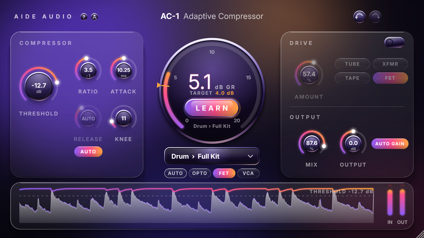 AC-1 Adaptive Compressor Plugin GUI