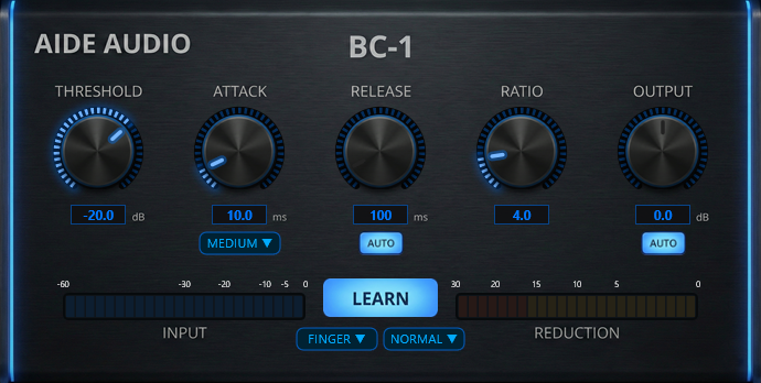 AIDE AUDIO BC-1 Bass Compressor Plugin GUI